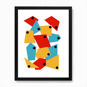 Red, Yellow and Blue Geometric Art Print