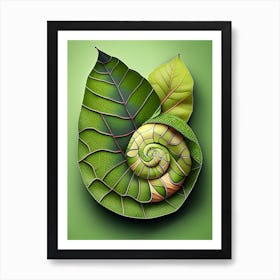 Garden Snail On A Leaf Patchwork Art Print