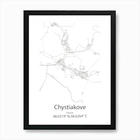 Chystiakove,Ukraine Minimalist Map Art Print