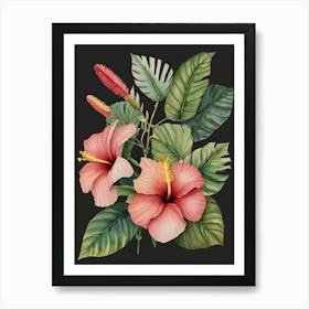 Hibiscus Flowers Art Print