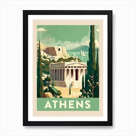 Athens Vintage Travel Poster Art Print