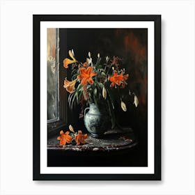 Baroque Floral Still Life Portulaca 3 Art Print