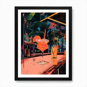 Bar At Night Art Print