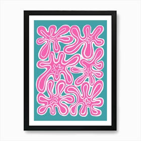 Abstract Pink Blooms Art Print