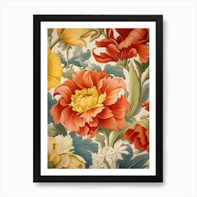 Wallpaper Floral Pattern 20 Art Print