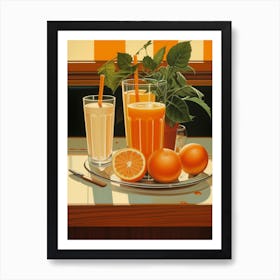 Orange Juice Vintage Cookbook Style 4 Affiche