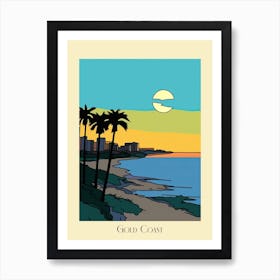 Poster Of Minimal Design Style Of Gold Coast, Australia1 Art Print