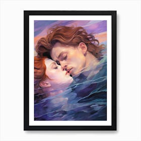 Kissing In The Water Art Print