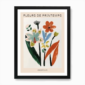 Spring Floral French Poster  Amaryllis 2 Art Print