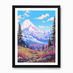 Tundra Landscape Pixel Art 1 Art Print