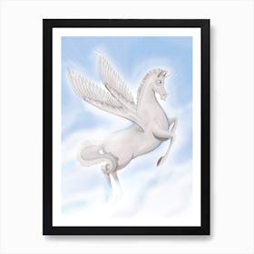 White Unicorn Art Print