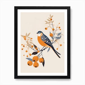 Bird With Berries Art Print