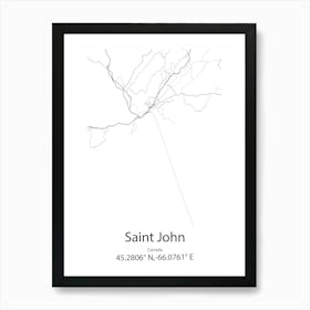 Saint John,Canada Minimalist Map Art Print