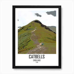 Catbells, Lake District, Mountain, Art, Wall Print Art Print