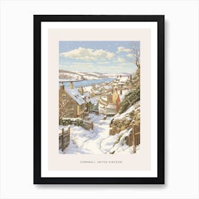 Vintage Winter Poster Cornwall United Kingdom Art Print