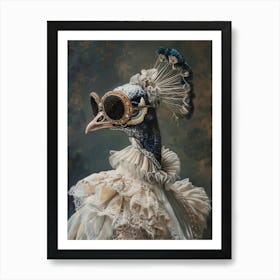 Victorian Animal Portrait, Dressed Animal Print, Royal Lady Peacock Poster, Altered Art, Renaissance Animal Art, Animal Lover Gift Art Print