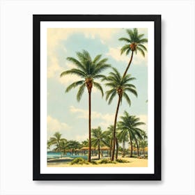 Coral Bay Beach Australia Vintage Art Print