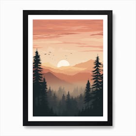 Sunset In The Mountains 7 Art Print