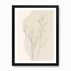 Simple Line Drawing Of A Flower Art Print