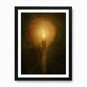 Candle Light - hand painted old masters style figurative classical dark light painting living room bedroom 1 Art Print