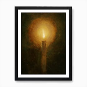 Candle Light - hand painted old masters style figurative classical dark light painting living room bedroom 1 Affiche