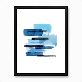 Big Watercolor Strokes Blue Art Print