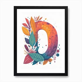 Colorful Letter D Illustration 18 Art Print