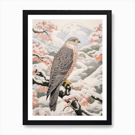 Winter Bird Painting Falcon 3 Art Print