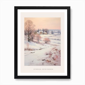 Dreamy Winter Painting Poster Cotswolds United Kingdom 2 Art Print