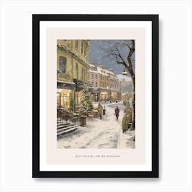 Vintage Winter Poster Nottingham United Kingdom 1 Art Print