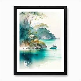 The Mergui Archipelago Thailand Watercolour Pastel Tropical Destination Art Print
