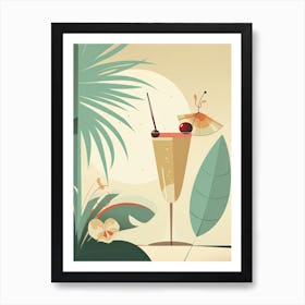 Pina Colada Cocktail Illustration 4 Poster