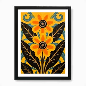 Flower Motif Painting Black Eyed Susan 1 Art Print