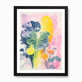 Colourful Botanical Risograph Style 2 Art Print