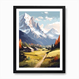 Tour De Mont Blanc France 4 Hiking Trail Landscape Art Print