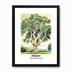 Peach Tree Storybook Illustration 1 Poster Art Print