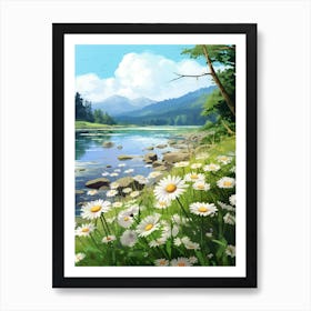 Daisy Wildflower At The River Bank (2) Art Print