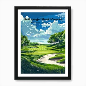 Bethpage Black Course New York Golf Digital Travel Art Poster