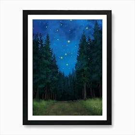 Night In The Forest 4 Art Print