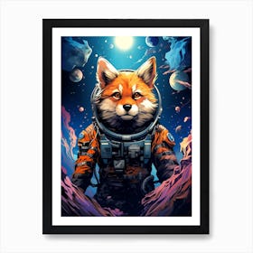 Fox In Space 1 Art Print