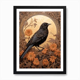 Dark And Moody Botanical Lark 4 Art Print