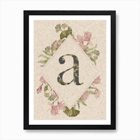 Floral Monogram A Art Print