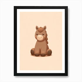 Cute Horse Illustration Baby Room Print Art Print
