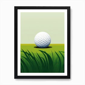 Golf Ball On Grass Art Print