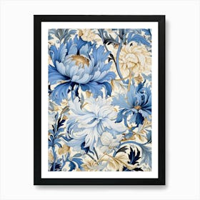 Blue And White Flowers Art Print