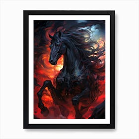 Black Horse Art Print