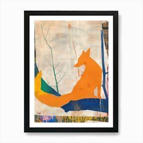 Fox 2 Cut Out Collage Art Print