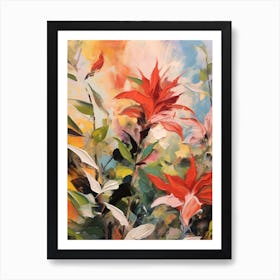 Fall Flower Painting Bee Balm 1 Art Print