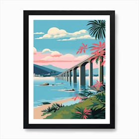 Puente Rio Niteroi, Brazil, Colourful 2 Art Print