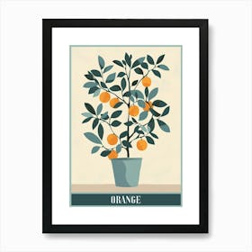 Orange Tree Flat Illustration 1 Poster Art Print